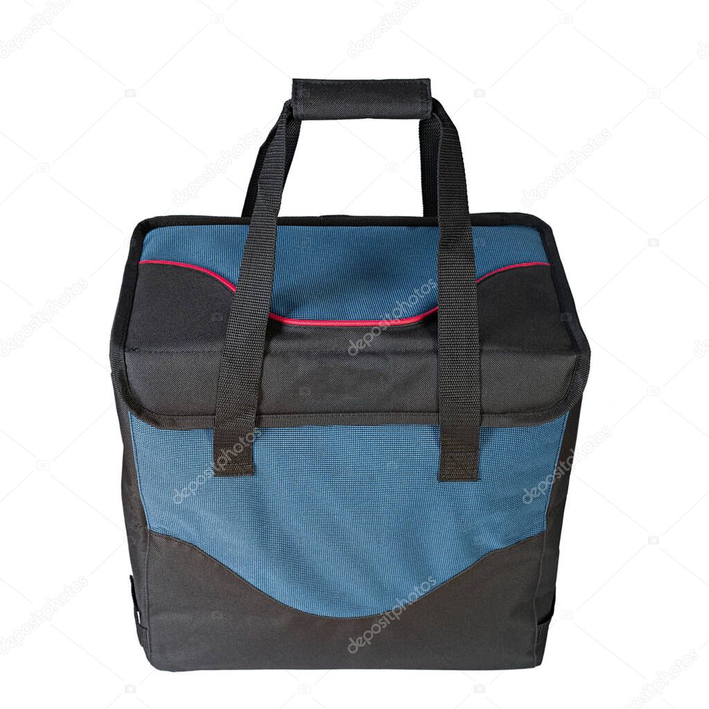Thermal bag on the white background - close up.  For food transportation. File contains clipping path.