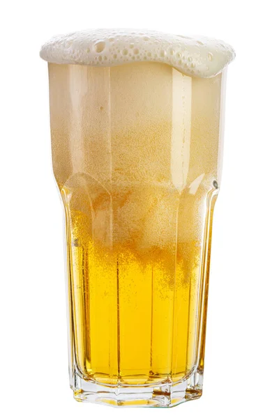 Bicchiere Birra Isolato Fondo Bianco Bevanda Alcolica File Contiene Percorso — Foto Stock