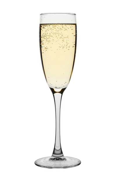 Verre Champagne Isolé Sur Fond Blanc Boisson Alcoolisée Concept Célébrer — Photo