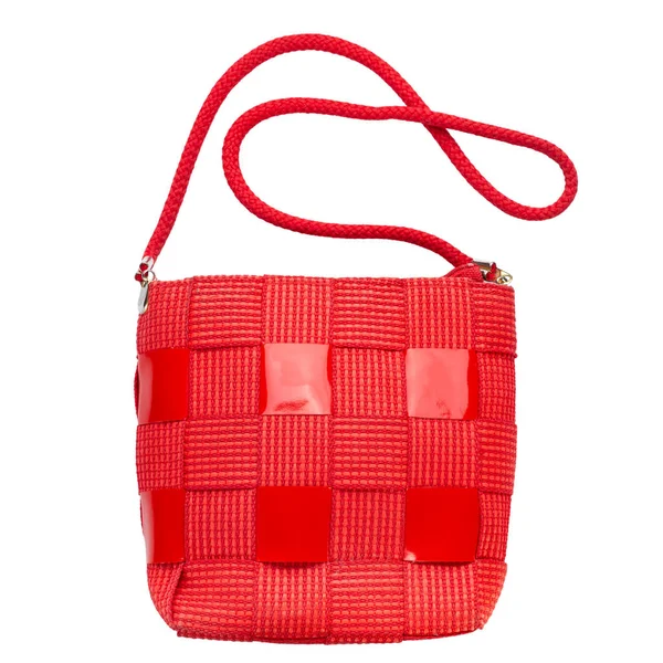 Bolsas Moda Saco Vermelho Isolado Fundo Branco Acessórios Femininos Arquivo — Fotografia de Stock