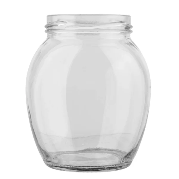 Photo Empty Glass Jar Isolated White Background File Contains Clipping — Stock Photo, Image