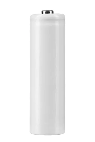 Акумулятори Білого Кольору Розмірні Батареї Ізольовані Білому Тлі Крупним Планом — стокове фото