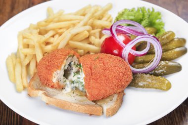 Chicken Kiev  on the table clipart