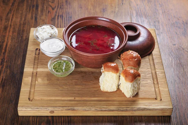 Ukrainian borsch view from above — Stock Image Ukrainian borsch view from above Royalty Free Stock Images