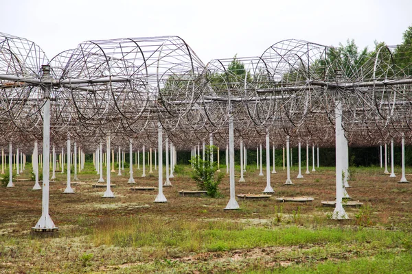 Many antennas mounted on the ground — Stock Photo, Image