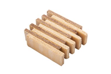 Beyaz bir arka plan üzerinde yukarıdan, waffle görünümü