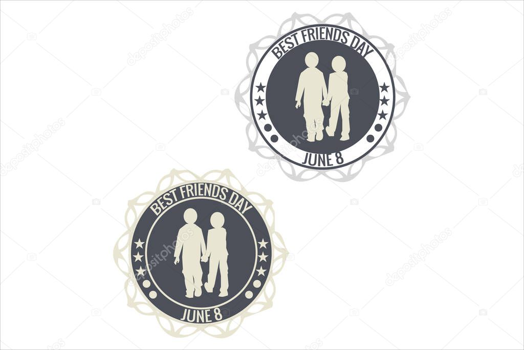 Best Friends Day stamp stock illustration. Best Friends Day, June 8, rubber stamp, vector Illustration