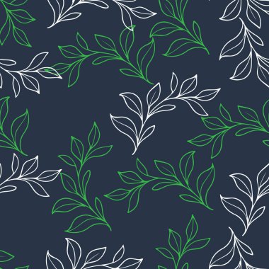 Yapraklı kusursuz desen. vektör illüstrasyonu