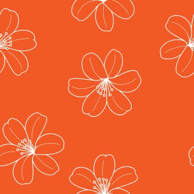 Turuncu Çiçek Özeti Kusursuz Desen