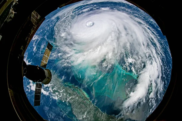 Vista Satelital Huracán Sobre Mar Caribe Elementos Esta Imagen Proporcionados — Foto de Stock