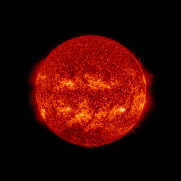 Sol Soleruption Och Ett Stort Utbrott Plasma Delar Denna Bild — Stockfoto