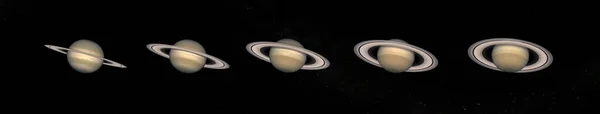 View Saturn Different Angles Cassini Satellite Saturn Mission Элементы Этого Стоковое Фото