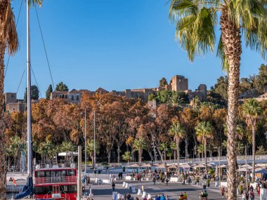 Malaga, İspanya. Kasım 2020 dolaylarında. Güneşli bir günde 