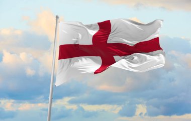 Rüzgarda dalgalanan İngiltere bayrağı