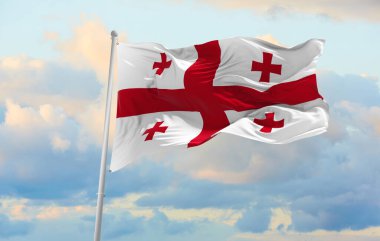 Büyük Gürcistan bayrağı rüzgarda dalgalanıyor