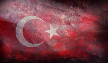 Türkiye 'nin grunge desenli retro bayrağı