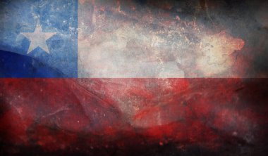 Grunge desenli eski Şili bayrağı