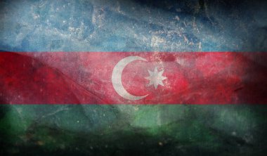 Azerbaycan 'ın grunge desenli retro bayrağı