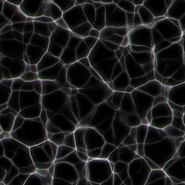 Parlak ışınlar suya yansıyor. Siyah arka planda su izleri var. Kusursuz Doku