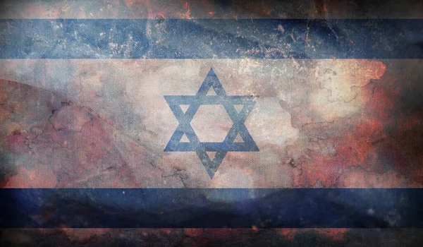Bandera Retro Israel Con Textura Grunge —  Fotos de Stock