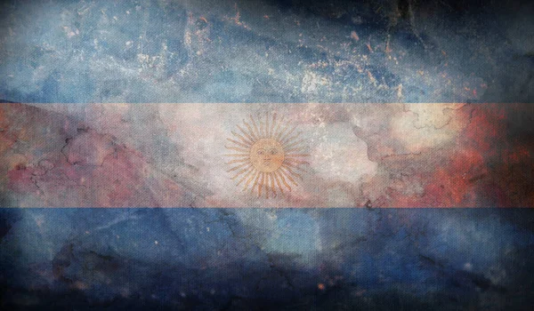 Retro Flagga Argentina Med Grunge Konsistens — Stockfoto