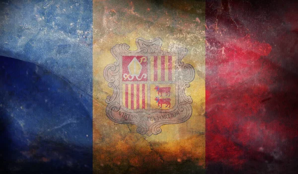 Bandiera Retrò Andorra Con Grunge Texture — Foto Stock
