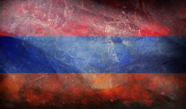 Bandera Retro Armenia Con Textura Grunge —  Fotos de Stock