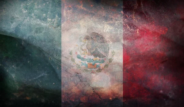 Bandera Retro México Con Textura Grunge — Foto de Stock