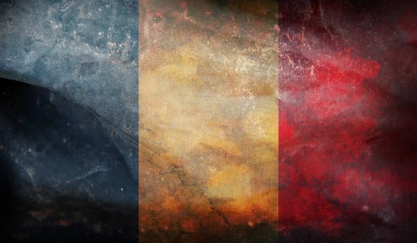 Retro Flagge Belgiens Mit Grunge Textur — Stockfoto