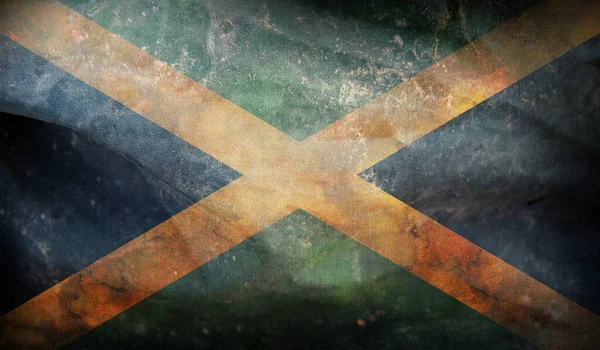 Bandera Retro Jamaica Con Textura Grunge —  Fotos de Stock