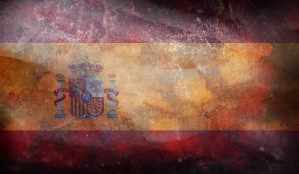 Bandeira Retro Espanha Com Textura Grunge — Fotografia de Stock