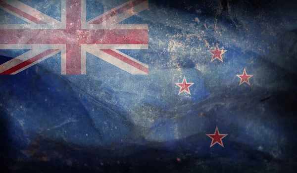 Grunge Desenli Yeni Zelanda Bayrağı — Stok fotoğraf
