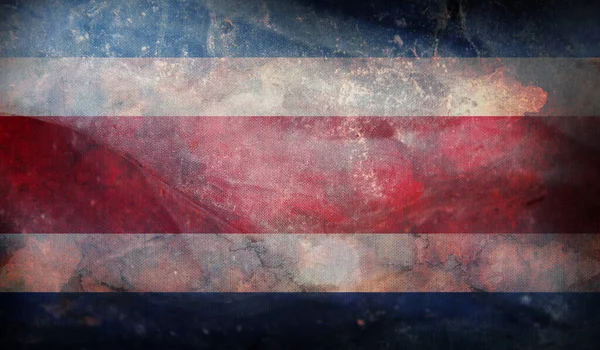 Ретро Флаг Коста Рики Гранж Текстурой — стоковое фото