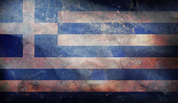Grunge Desenli Yunanistan Retro Bayrağı — Stok fotoğraf