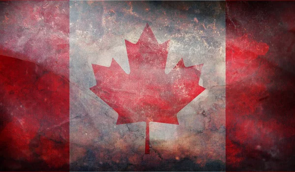 Retro Vlag Van Canada Met Grunge Textuur — Stockfoto