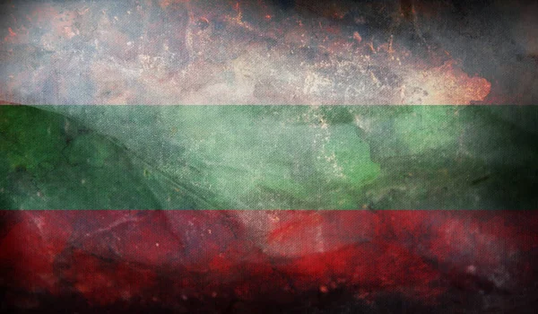 Bandera Retro Bulgaria Con Textura Grunge —  Fotos de Stock