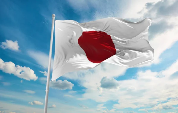 Large japanese  flag waving in the wind