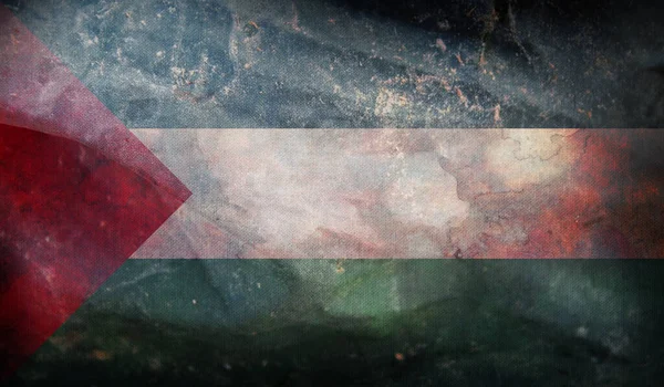 Bandera Retro Palestina Con Textura Grunge —  Fotos de Stock