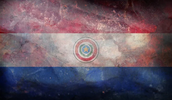 Retro Vlag Van Paraguay Met Grunge Textuur — Stockfoto