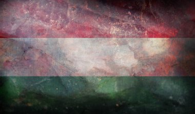 Macaristan 'ın grunge desenli retro bayrağı