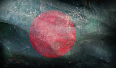 Bangladeş 'in grunge desenli retro bayrağı