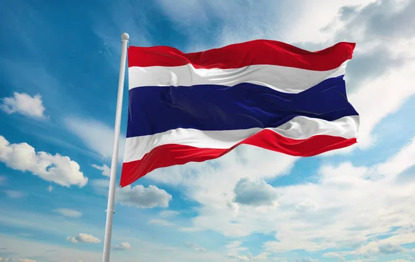 Bandera Tailandia Grande Ondeando Viento —  Fotos de Stock