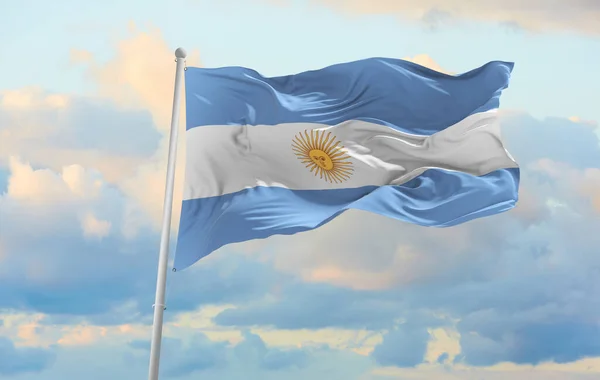 Большой Флаг Аргентины Размахивающий Ветру — стоковое фото