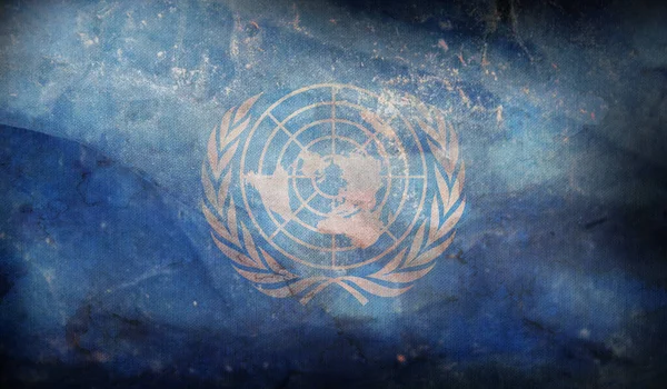 Forenede Nationers Retroflag Med Grunge Texture - Stock-foto