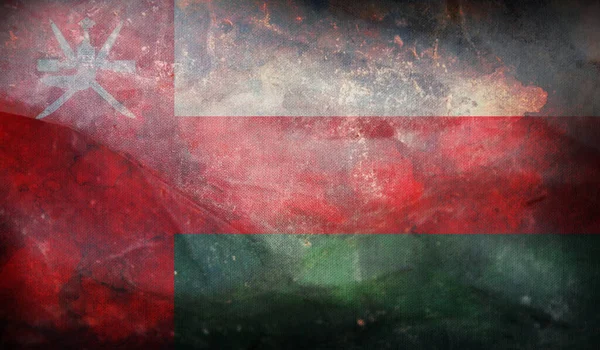 Retro Vlag Van Oman Met Grunge Textuur — Stockfoto