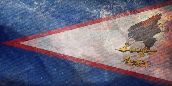 美属萨摩亚复古国旗的最高视图 国旗背景 — 图库照片