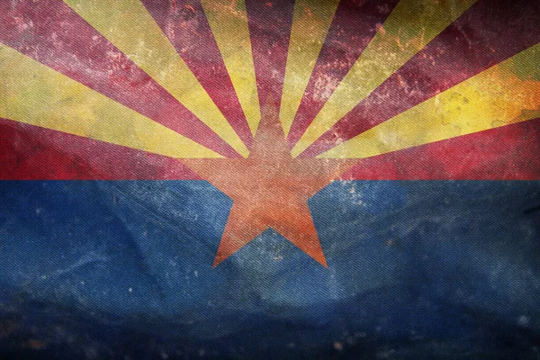 Top View Retro Flag Arizona Grunge Texture Flag Background — Stock Photo, Image