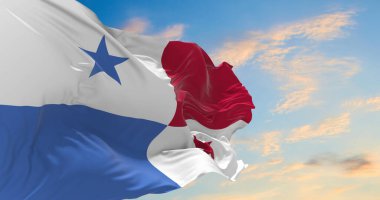 Rüzgarda dalgalanan büyük Peru bayrağı