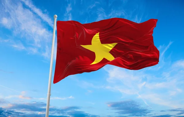 Large Vietnam Flag Waving Wind — Stock Photo, Image