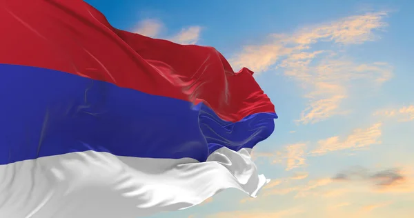 Gran Bandera República Srpska Ondeando Viento —  Fotos de Stock